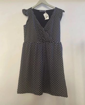 Robe marine à pois blanc Anna Karel taille L Neuve