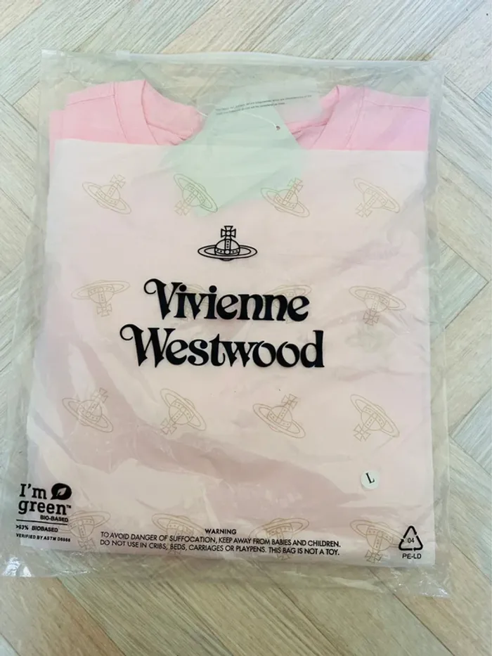 🪐 T-shirt Vivienne Westwood Sprayorb Classic rose, coton bio, taille L - photo numéro 3