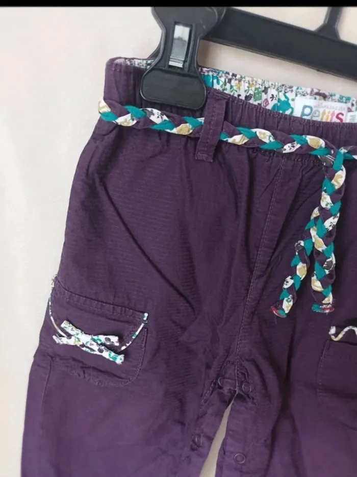 Superbe pantalon violet de la marque La Compagnie des Petits - taille 18 mois. - photo numéro 2