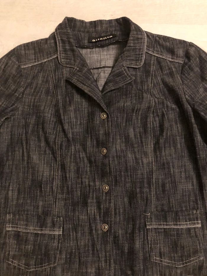 AN20- Tailleur veste+jupe longue bleu jean T44-46 - photo numéro 13