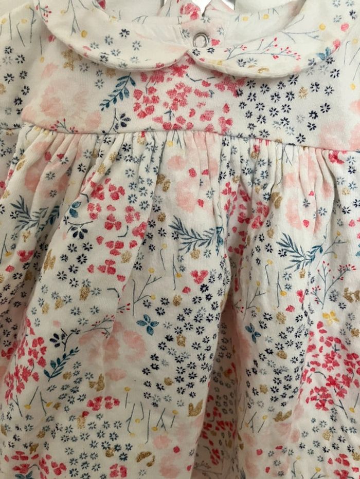 Très jolie robe imprimée fleurs 6mois Petit Bateau - photo numéro 3