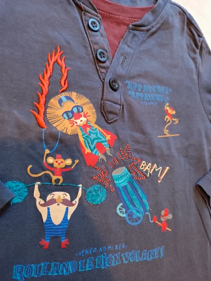 T-shirt manches longues 4 ans sergent major cirque - photo numéro 3