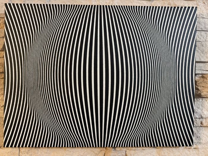 Tableau illusion d’optique noir et blanc en toile 30x40cm - photo numéro 6