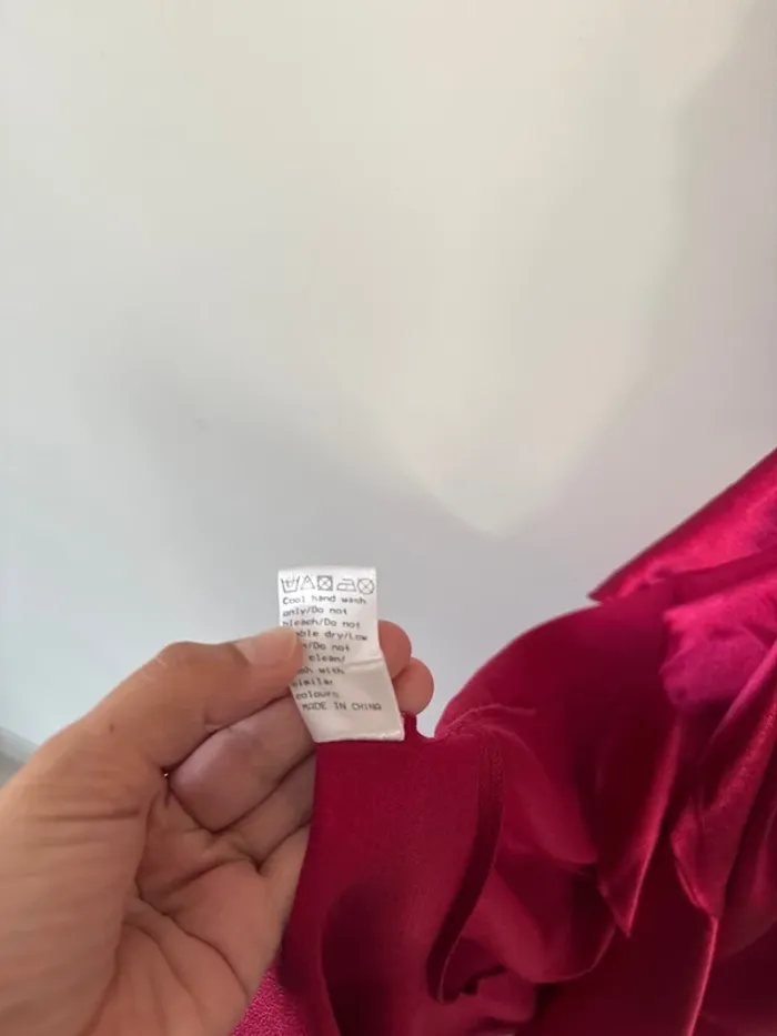 👗 🌻Little Mistress - Taille L- Robe - bordeaux portefeuille à volants - neuf sans étiquette - photo numéro 13