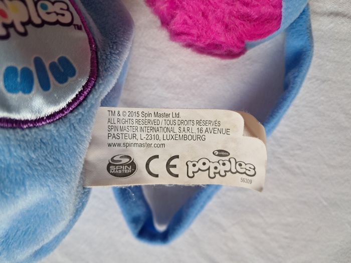 Peluche nounours lulu popples Spinmaster 2015 hauteur 24 cm - photo numéro 5