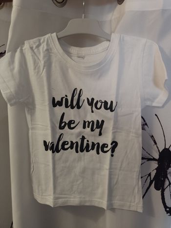 Tee-shirt Will you be my valentine 5/6ans