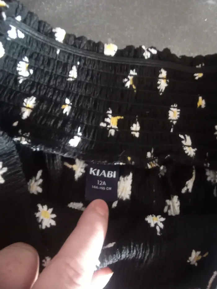 Jupe noir à fleurs élastique - photo numéro 3