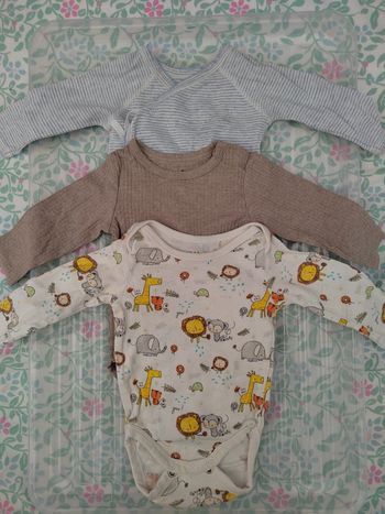Lot de 3 bodies manches longues 1 mois