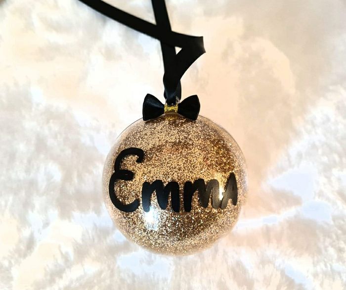 Boule de Noël personnalisée à paillettes