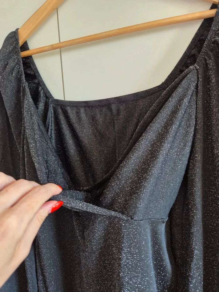 Très très belle robe de grossesse pailleté manches bouffantes taille M 38 - photo numéro 3