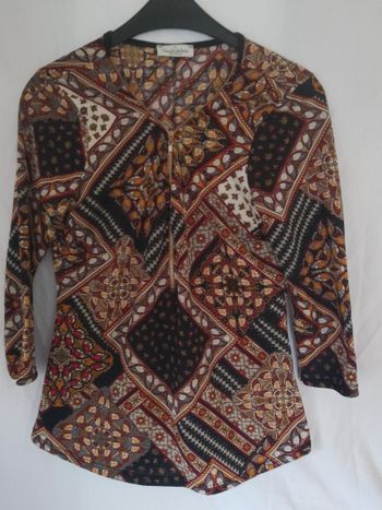 Haut imprimé marron Camille de Paris