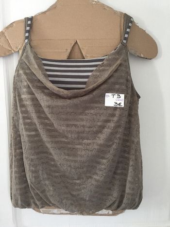 504-Haut gris voile kaki T 3 ( 40/42)