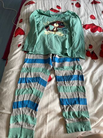 Pyjama, couleur vert, motif renard