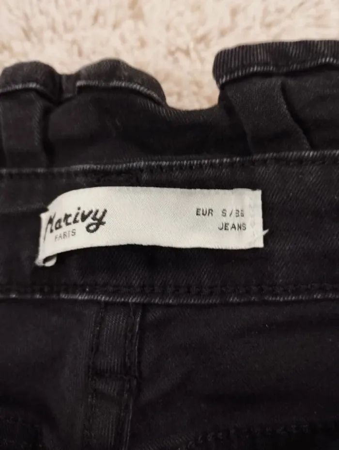 Jean slim noir taille haute marivy 36 - photo numéro 4