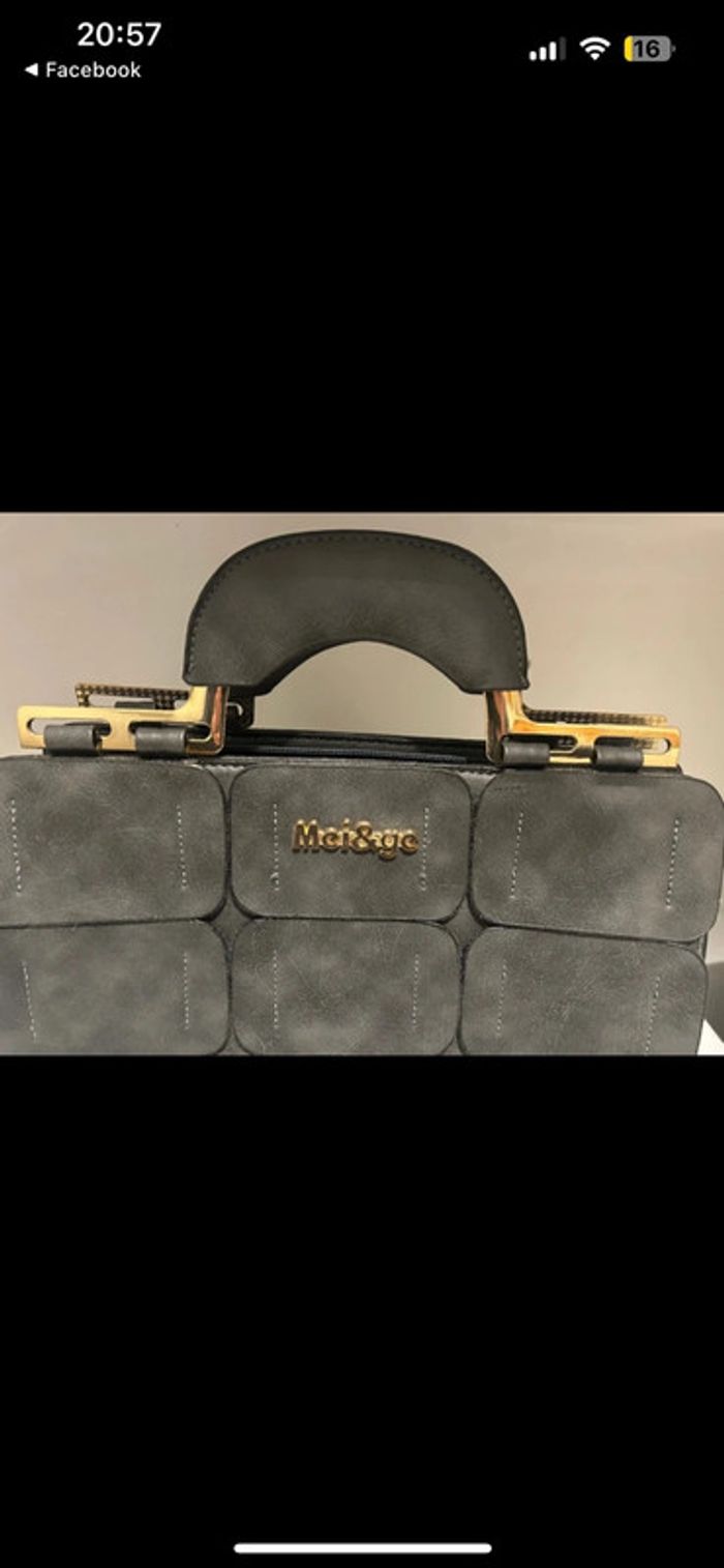 Sac à main gris neuf Mei&ge - photo numéro 4