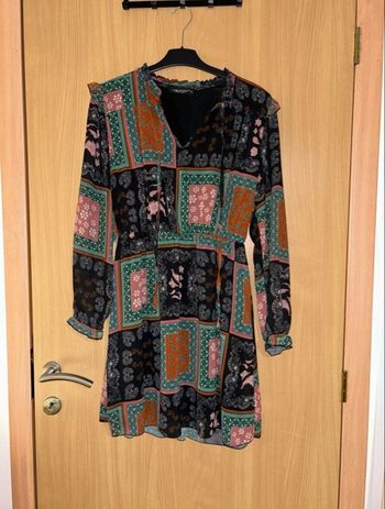Robe noire à motif colorés Julie mode - Taille XL - Neuve/portée 1 fois