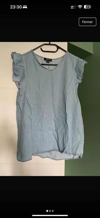 Blouse fluide manches bleue