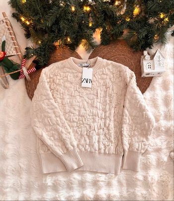 Pull crème à perles Zara taille M