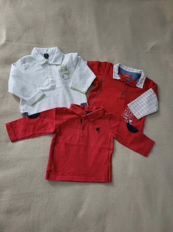 lot de 3 polos manches longues