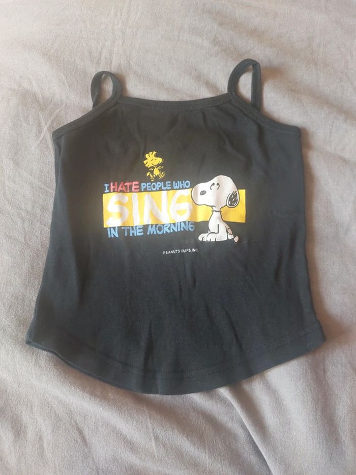 Débardeur noir snoopy