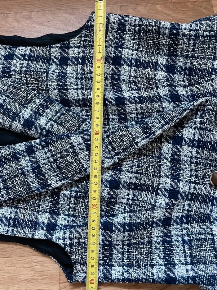 Zara veste blazer texturé /robe tailleur sans manches en tweed taille S - photo numéro 8