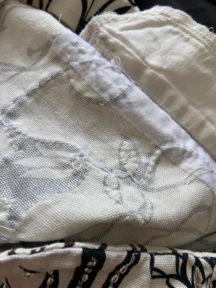 Short taille haute blanc avec perles Zara Taille M - photo numéro 7