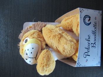 Peluche bouillotte lion neuve (fabriqué en France)