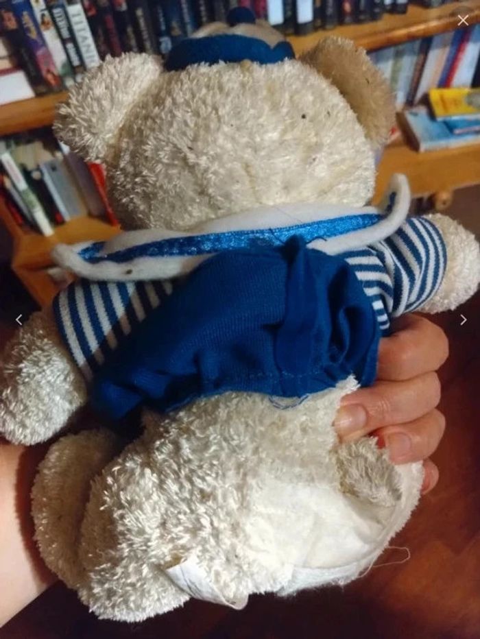 Petit peluche neuve ours ourson matelot marinière - photo numéro 3