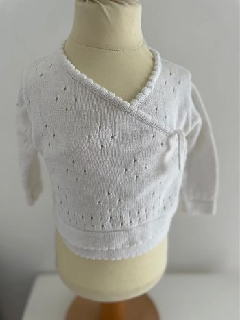 Gilet blanc bébé cache Coeur