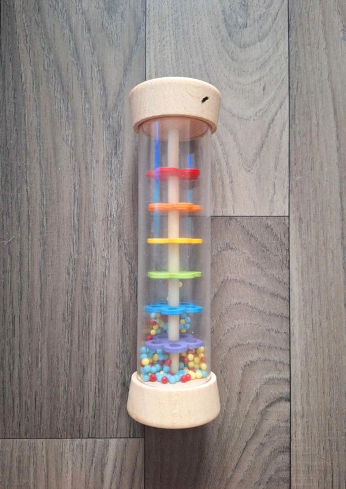 Bâton de pluie en bois Janod avec animaux jeu musical