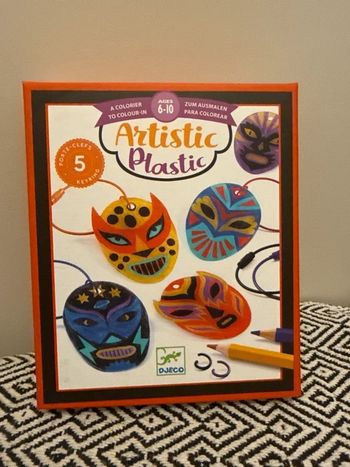 Djeco - Coloriage Artistic Plastic : 5 Porte-clefs Catcheurs