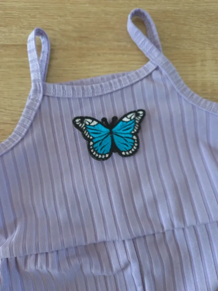 Barboteuse papillon violet 12 mois - photo numéro 2