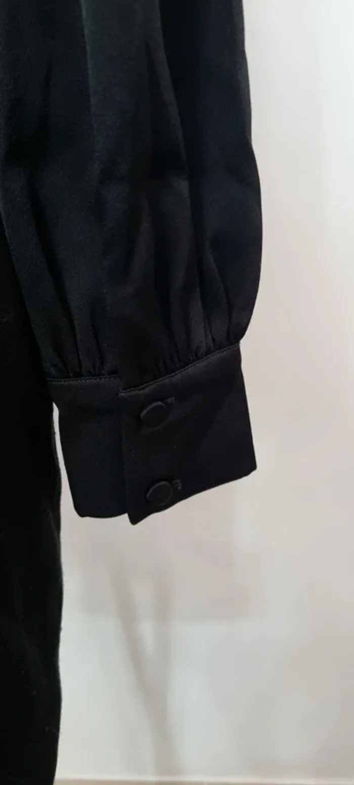 Robe noire satiné kookai asymétrique 36 - photo numéro 5
