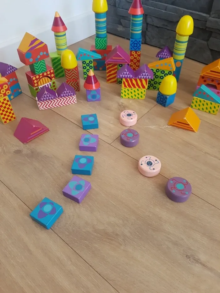 Lot de cubes en bois Janod - photo numéro 5