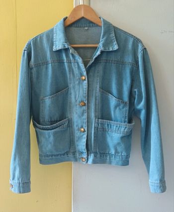 Veste en Jean Bleu Femme à Manches Longues & avec des Poches 💙🌾