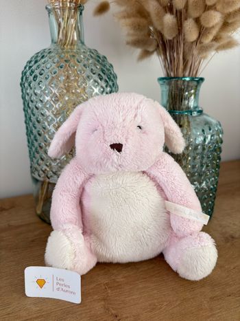 Lapin rose à petits pas moulin Roty 20 cm