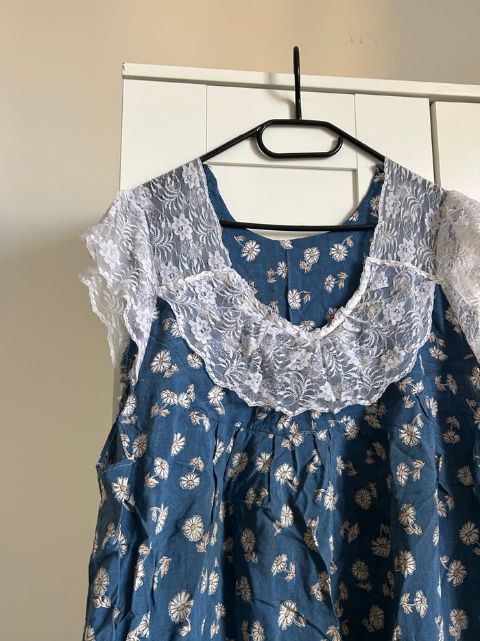 Robe bleu à motifs ongue Boutique Indépendante Taille Unique - photo numéro 4