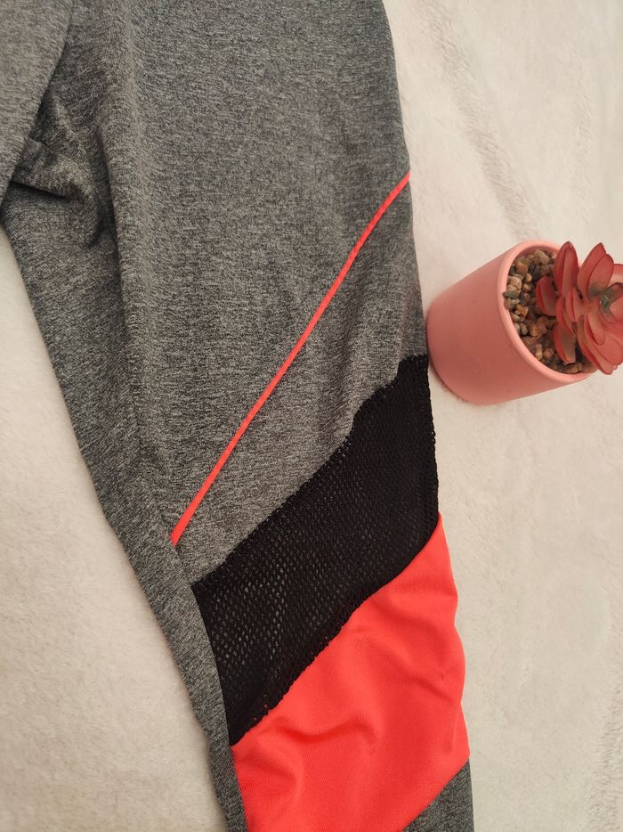 Leggings de sport gris et rose femme - photo numéro 2