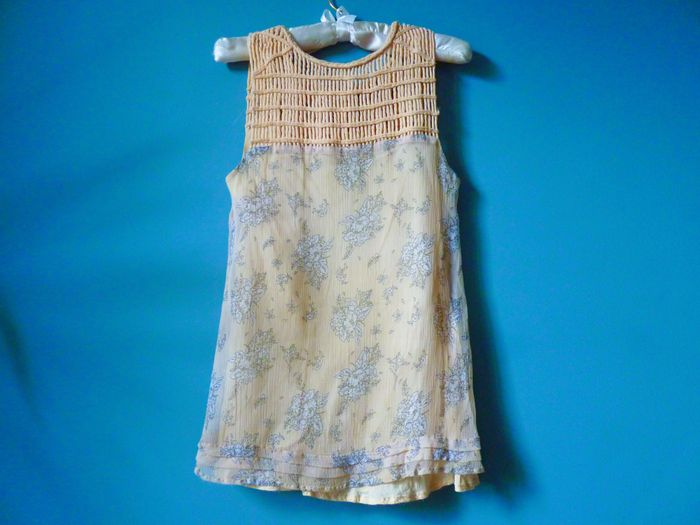 Tunique Kookaï Femme 36 S TBE sans manches beige rosé fleurs - photo numéro 5