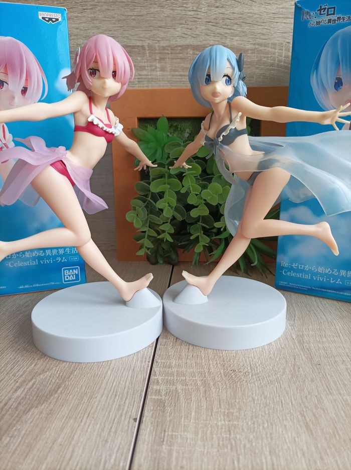 Lot 2 figurines Rem et Ram Re Zero banpresto celestial vivi Bandai - photo numéro 4