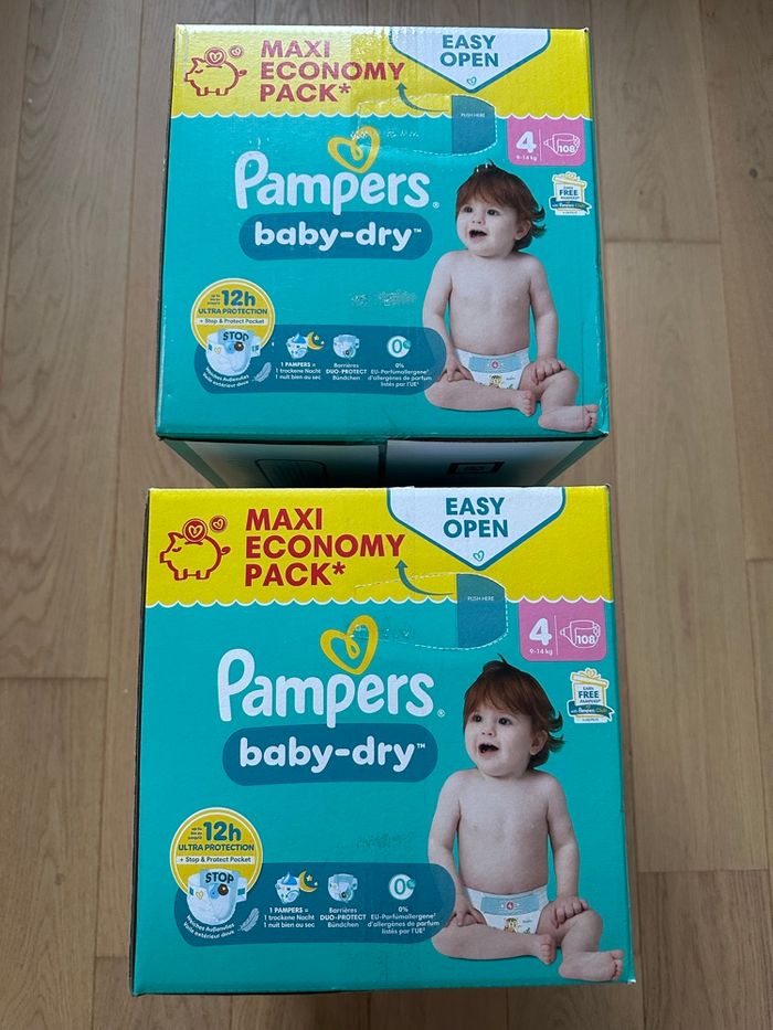 Lot de 2 paquets couches Pampers Baby Dry - Taille 4 (9/14 kg) - photo numéro 2