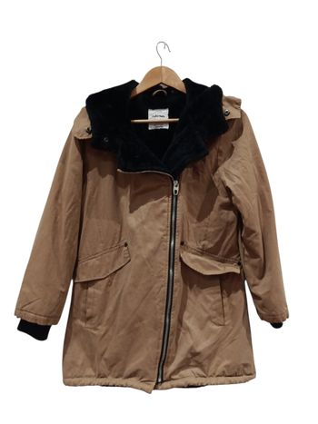 Parka camel doublée fourrure A1442