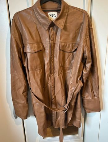 Surchemise cuir marron  XL zara