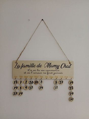 Calendrier anniversaire