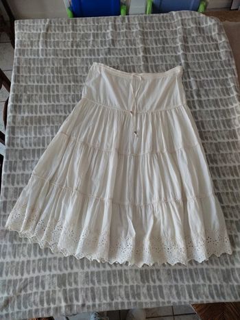 Jupe longue écru broderie anglaise zamba taille 40