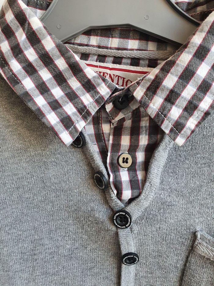 Pull fausse chemise garçon 16 ans (S) - photo numéro 3