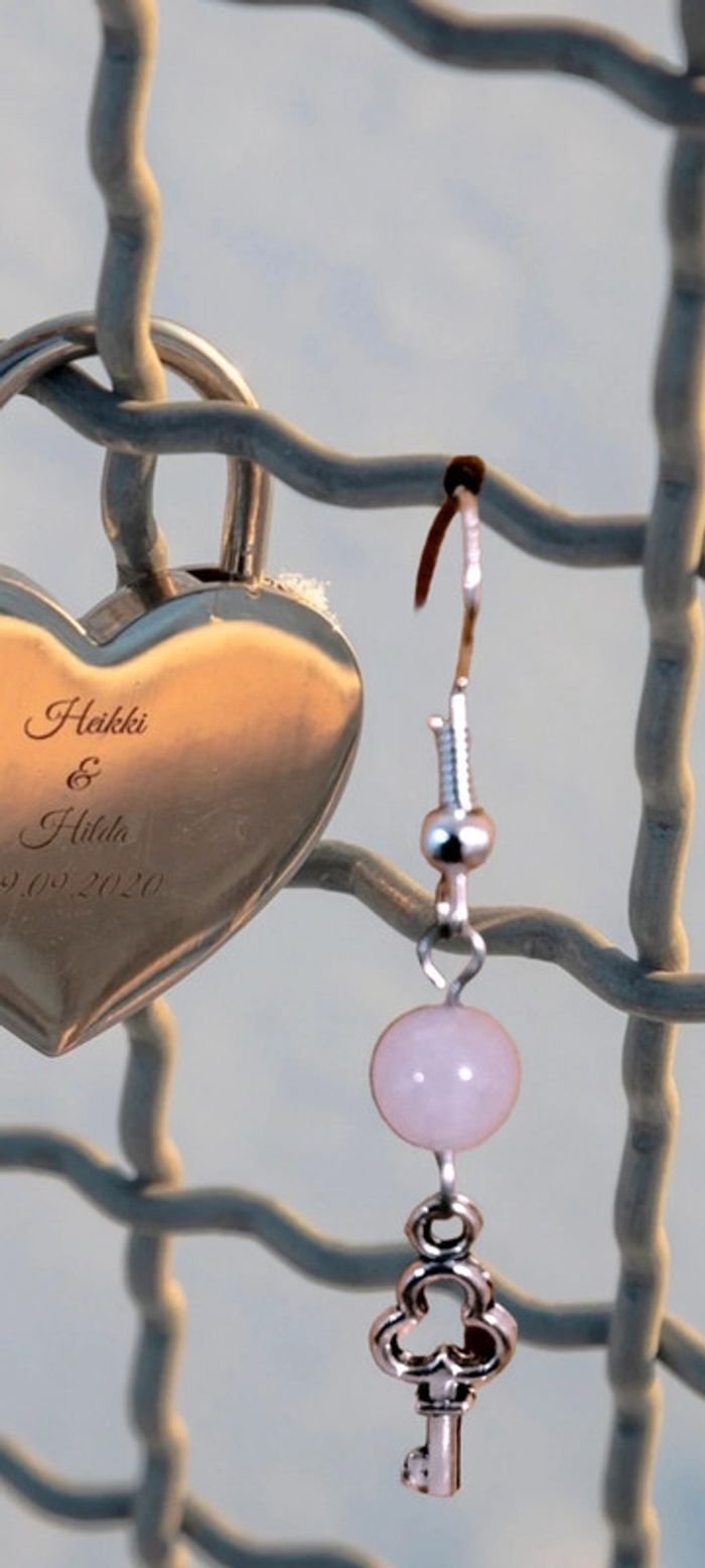 Boucles d'oreilles ''Alice''en Quartz Rose