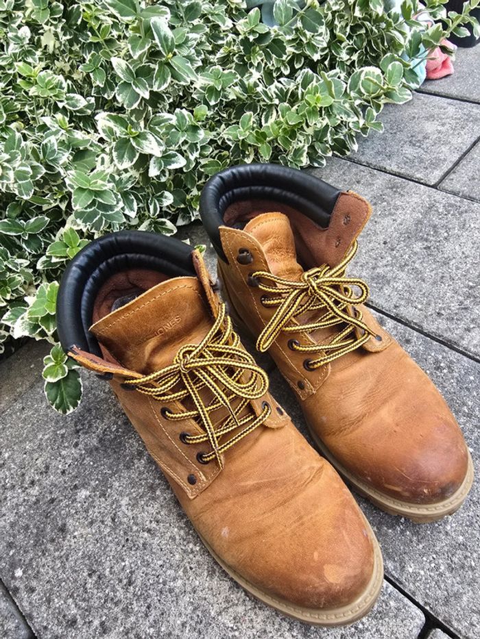 Chaussures bottines homme jack&Jones taille 43 camel lacets - photo numéro 3