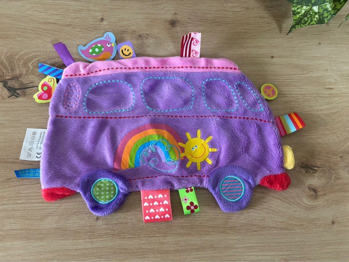 Doudou plat camion violet love label label - photo numéro 2
