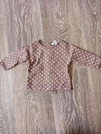 T-shirt manche longue marron rose petit kimbaloo naissance